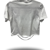PUNK BOW TO NO ONE WHITE CROP TOP