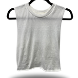 ROAD RASH BACK X SLASHED WHITE CROP TANK