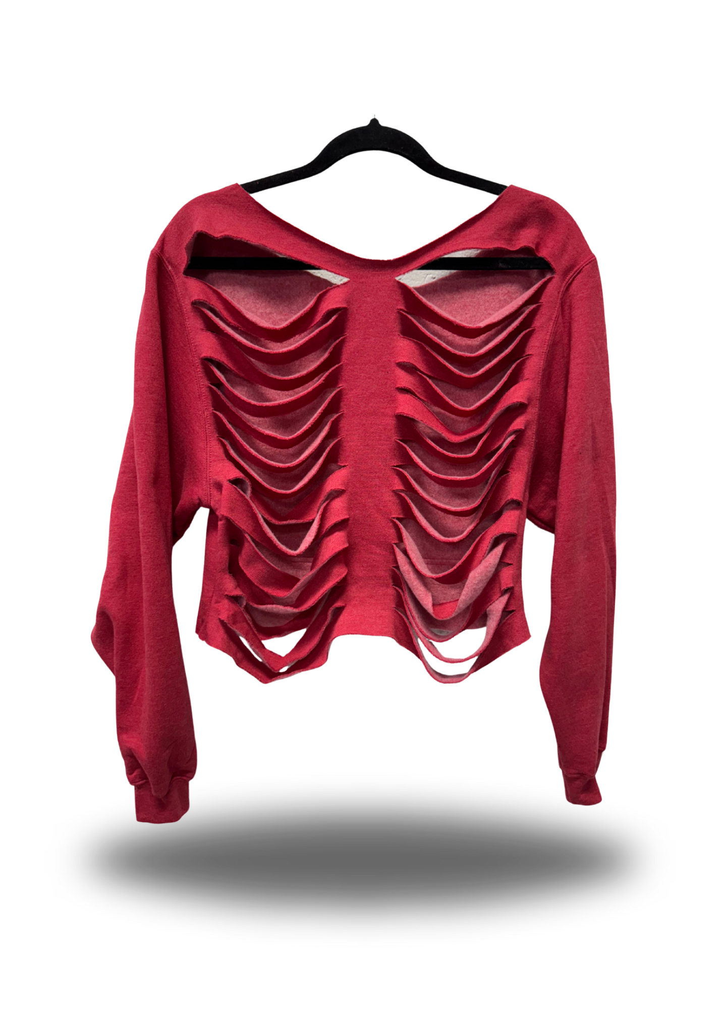 RED ROAD RASH WIDENECK CROP TOP SWEATER 1.0 – The Drive Clothing