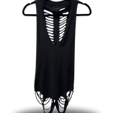ROAD RASH V CUT AND RAZOR BACK BLACK TANK TOP