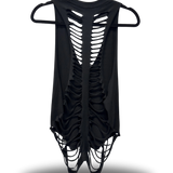 ROAD RASH V CUT AND RAZOR BACK BLACK TANK TOP