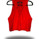 TALK LESS CROP TANK TOP*RED*