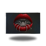 SPIDER RED LIPS FLAG