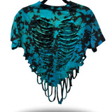 ROAD RASH BLUE & BLACK TIE DYE CROP TOP