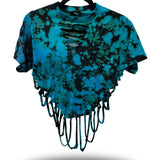 ROAD RASH BLUE & BLACK TIE DYE CROP TOP