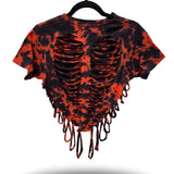 ROAD RASH ORANGE & BLACK TIE DYE CROP TOP