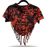 ROAD RASH ORANGE & BLACK TIE DYE CROP TOP