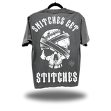 SNITCHES GET STITCHES FADED BLACK OVERSIZED TEE