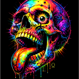 TRIPPY COLOR SKULL DECAL