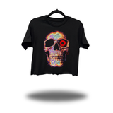 PSYCHEDELIC SKULL CROP TOP