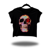 PSYCHEDELIC SKULL MUSCLE CROP TOP