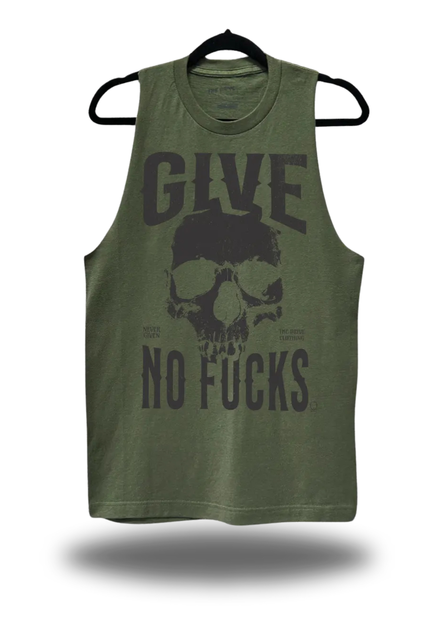 NO FUCKS STRINGER TANK TOP*MILITARY GREEN*