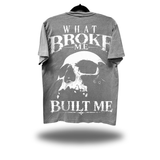 BUILT ME OVERSIZE PRINT VINTAGE TEE *GREY*