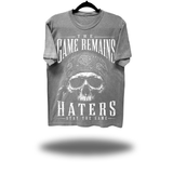 THE GAME REMAINS OVERSIZE PRINT VINTAGE TEE *GREY*