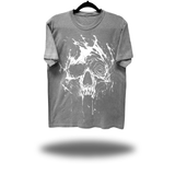 SPLASH SKULL OVERSIZE PRINT VINTAGE TEE *GREY*