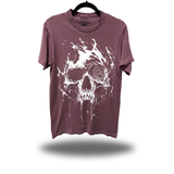 SPLASH SKULL OVERSIZE PRINT VINTAGE TEE *VINEYARD*