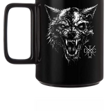 WOLF HEAD BLACK COFFEE MUG