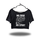 NO RISK WIDENECK OVERSIZED BLACK CROP TOP