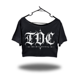 TDC ORIGINAL WIDENECK OVERSIZED BLACK CROP TOP