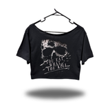 EAT KILL WIDENECK OVERSIZED BLACK CROP TOP