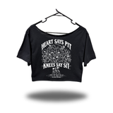 MOSH PIT WIDENECK OVERSIZED BLACK CROP TOP