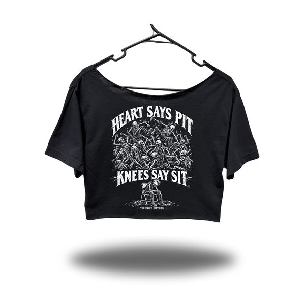 MOSH PIT WIDENECK OVERSIZED BLACK CROP TOP