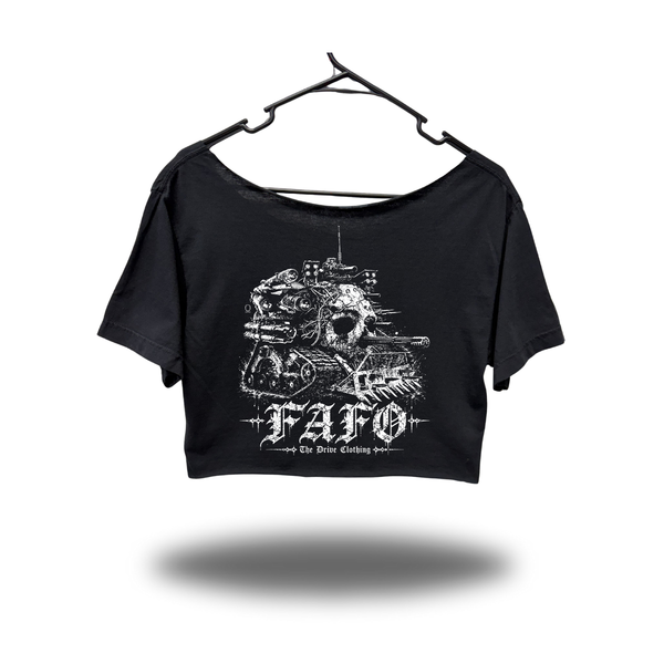 FAFO TANK WIDENECK OVERSIZED BLACK CROP TOP