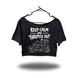 THROTTLE OUT WIDENECK OVERSIZED BLACK CROP TOP
