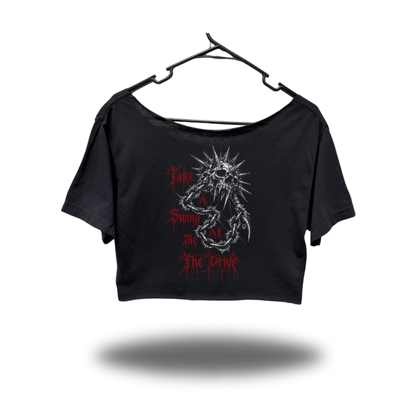 SWING WIDENECK OVERSIZED BLACK CROP TOP
