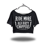 RIDE MORE WIDENECK OVERSIZED BLACK CROP TOP