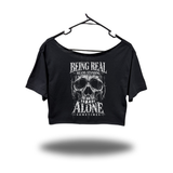 BEING REAL WIDENECK OVERSIZED BLACK CROP TOP
