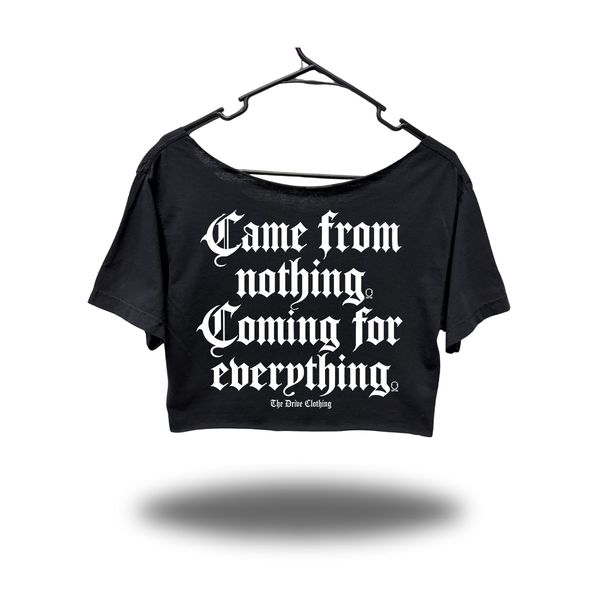 CAME WIDENECK OVERSIZED BLACK CROP TOP