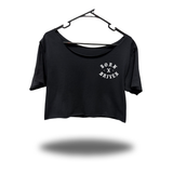 BORN DRIVEN WIDENECK OVERSIZED BLACK CROP TOP