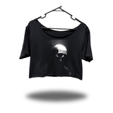 ALONE WIDENECK OVERSIZED BLACK CROP TOP