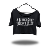 BEST SHIRT WIDENECK OVERSIZED BLACK CROP TOP