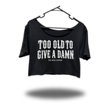 TOO OLD WIDENECK OVERSIZED BLACK CROP TOP