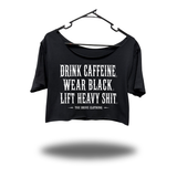 WEAR BLACK WIDENECK OVERSIZED BLACK CROP TOP