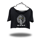 BACK OFF WIDENECK OVERSIZED BLACK CROP TOP