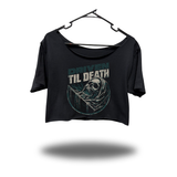 TILL DEATH WIDENECK OVERSIZED BLACK CROP TOP