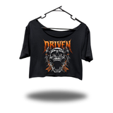 DRIVEN FURY WIDENECK OVERSIZED BLACK CROP TOP