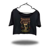 DRIVEN COUNT WIDENECK OVERSIZED BLACK CROP TOP