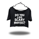 SCREAM WIDENECK OVERSIZED BLACK CROP TOP