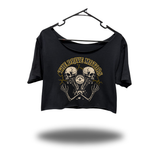 THE DRIVE MOTORS WIDENECK OVERSIZED BLACK CROP TOP
