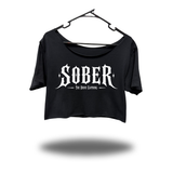 SOBER WIDENECK OVERSIZED BLACK CROP TOP