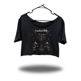 CHALICE WIDENECK OVERSIZED BLACK CROP TOP