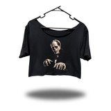 OPERA WIDENECK OVERSIZED BLACK CROP TOP