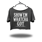 SHOW'EM WIDENECK OVERSIZED FADED BLACK CROP TOP