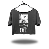 MOSH WIDENECK OVERSIZED FADED BLACK CROP TOP