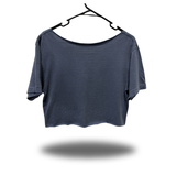 LIVE WIDENECK OVERSIZED FADED NAVY CROP TOP
