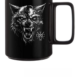 WOLF HEAD BLACK COFFEE MUG
